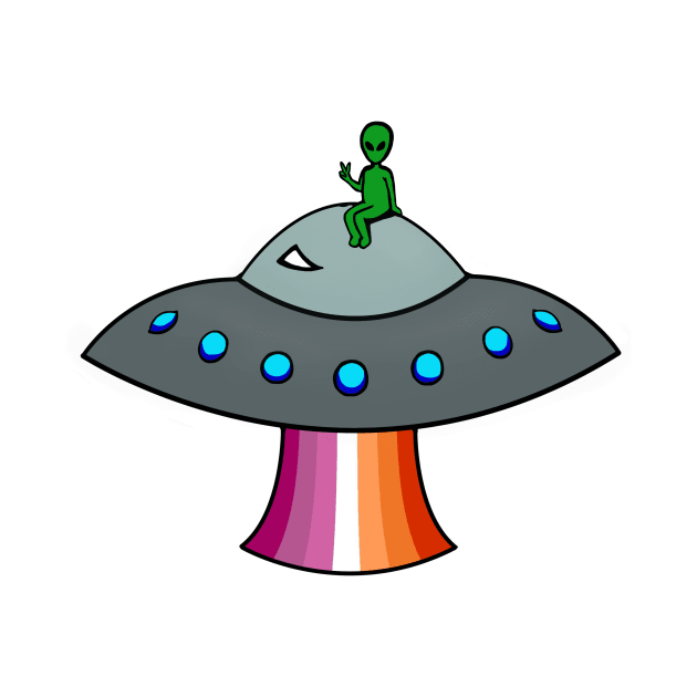 Lesbian Pride Alien (Orange Flag) by MythicalPride