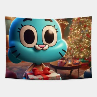 Whimsical Wonderland Unleashed: Gumball Christmas Art for Iconic Cartoon Holiday Designs! Tapestry