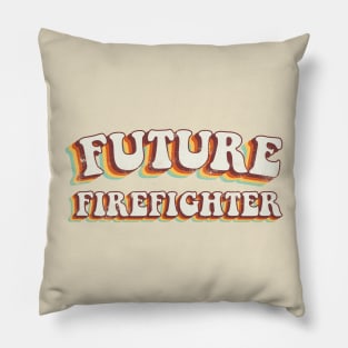 Future Firefighter - Groovy Retro 70s Style Pillow