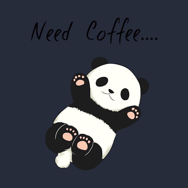 Cute Panda Need Coffee funny by houssem