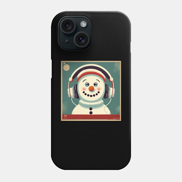 Vintage Snowman Unique Winter Music Lover Gift Phone Case by musicgeniusart