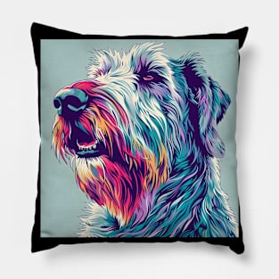 Retro Irish Water Spaniel: Pastel Pup Revival Pillow