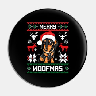 Dachshund Merry Woofmas Doxie Pin