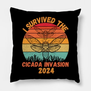 I survived the cicada invasion 2024 Pillow