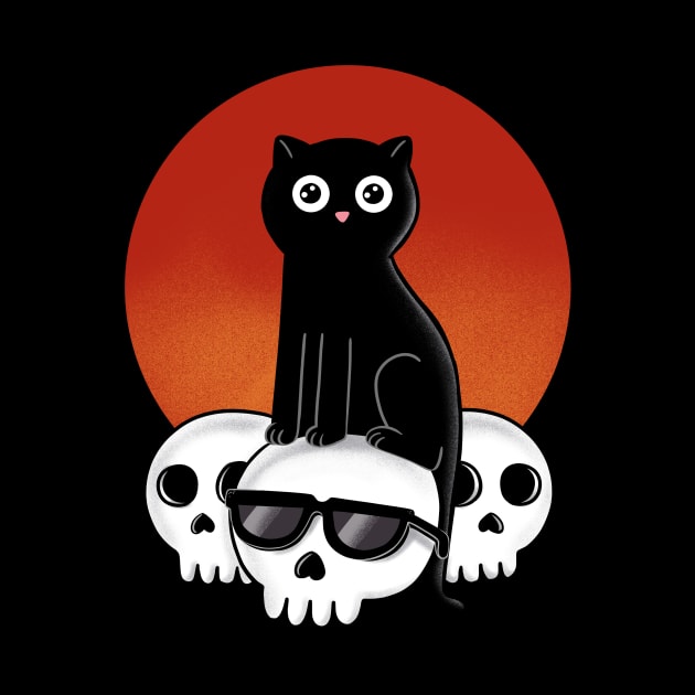 Cat and skulls by coffeeman