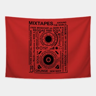 Genres of a Mixtape - Fontart Music Cassette Tapestry