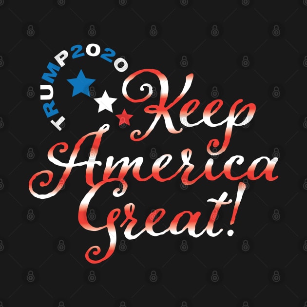 Trump 2020 Keep America Great USA Flag by Sanford Studio