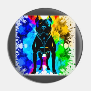 Pit Bull Terrier Colorful Painting Art Pin