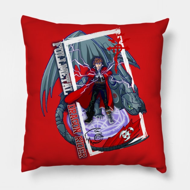 Fullmetal Dragon Rider Pillow by inhonoredglory