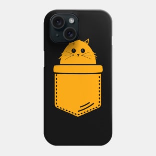 Cute Orange Pocket Cat In Pocket Phone Case