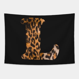 Letter L leopard print Tapestry