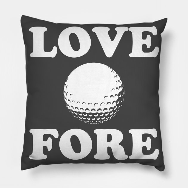 I Love Fore Play Funny Golf Pillow by Bobtees