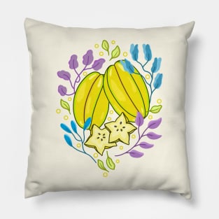 Star Fruit Floral Pillow