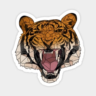 Roaring Tiger Geometric Sketch Art Magnet