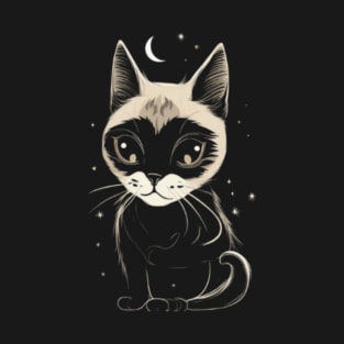 Midnight Magic: Celestial Cat T-Shirt T-Shirt