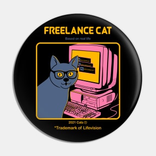 Freelancer cat Pin