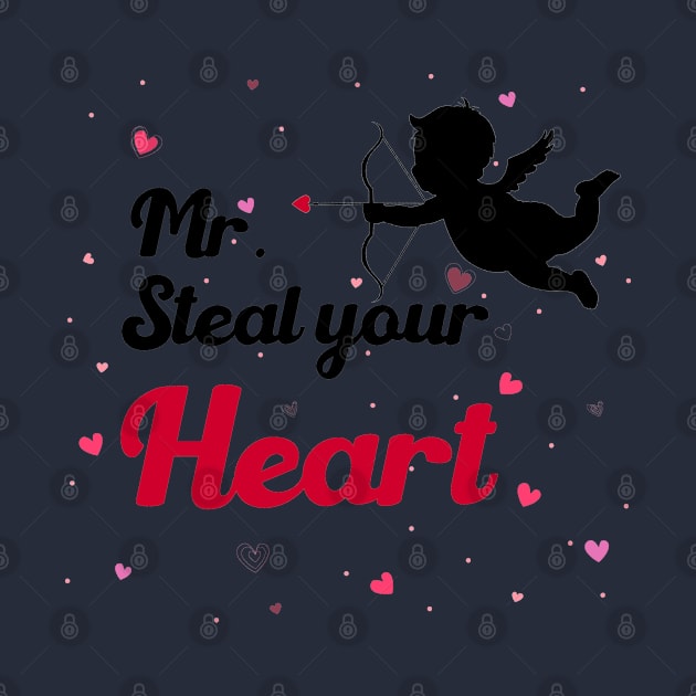 Kids Mr Steal Your Heart Toddlers Boys Valentines Day Heart by Aymoon05