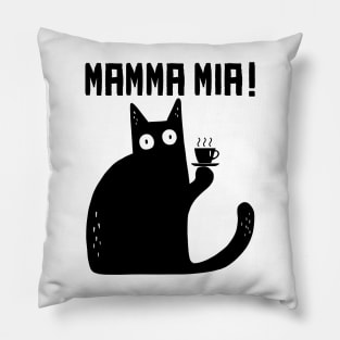 funny cat – Meowrio, the Italian cat – Mamma mia! Pillow