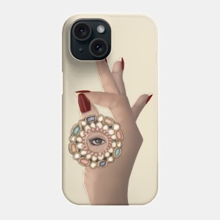 Desi Indian hand with beautiful colourful mirror arsi and eye. Phone Case