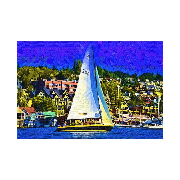 Sailboat On Lake Union by KirtTisdale