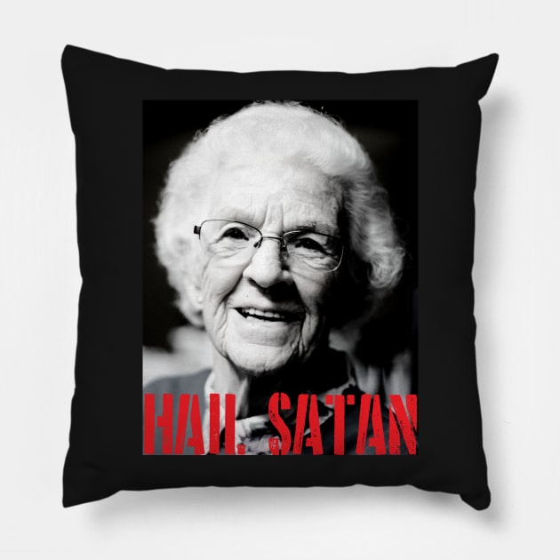 Hail Satan Granny Pillow by artpirate