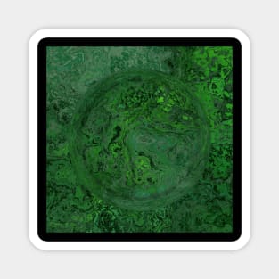 Green Fluid Pour Marble Planet Magnet