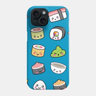 Happy kawaii sushi pattern Phone Case