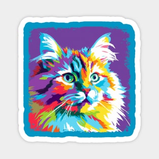 Siberian Cat Pop Art - Cat Lover Gift Magnet