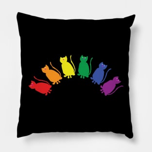 Abstract Pride Cats Rainbow Pillow