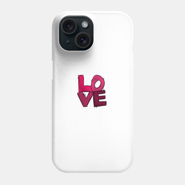 Hot pink LOVE Phone Case by CharlieCreates