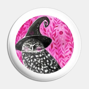 Halloween Witch Owl ( Inktober 16 ) Pin