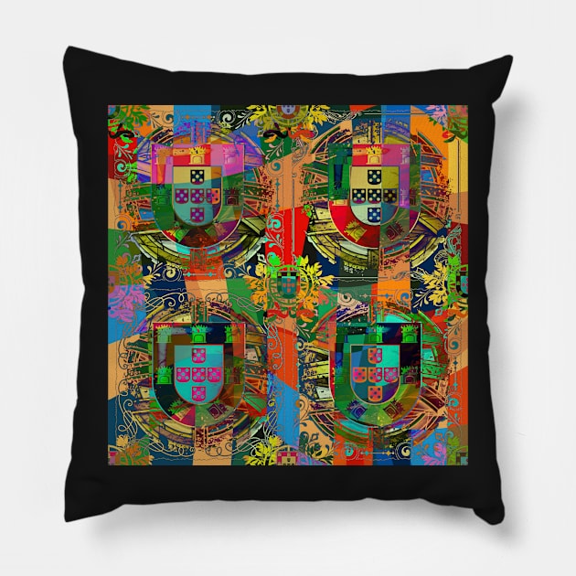 Portugal flag in abstract Pillow by Azorean1963