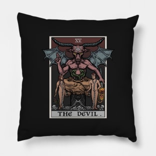 The Devil Tarot Card Baphomet Halloween Gothic Satanic Witch As Above So Below Pillow