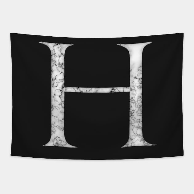 H in Roman White Marble Latin Alphabet Letter Sticker Tapestry by SolarCross