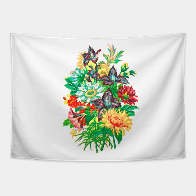 assorted flowers Tapestry by Marccelus