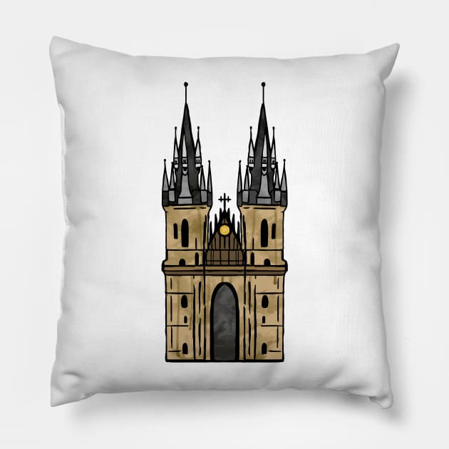 Prague Church Pillow by aterkaderk