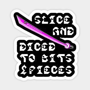 Slice And Diced To Bits And Pieces, v. Code Pink Wht Text Magnet