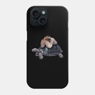 Sloth Lying on Turtle, Funny Lazy Animals Phone Case