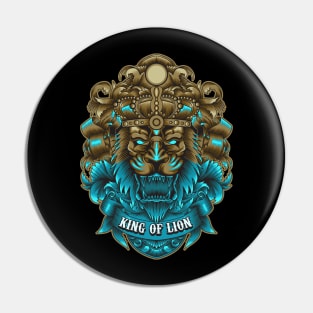 King of Lion with neon color and ornament Pin