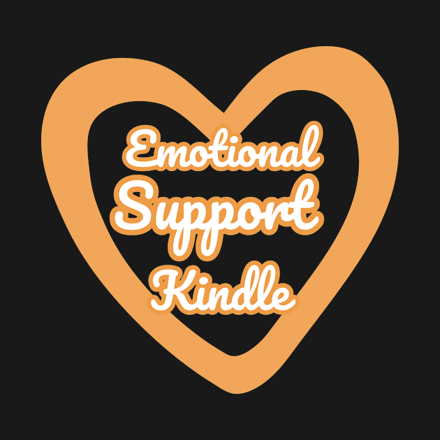 Emotional Support Kindle Yellow - Text On Hollow Heart by Double E Design