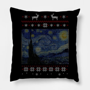 starry night ugly christmas Pillow