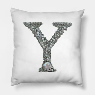 Skull Alphabet Y Pillow