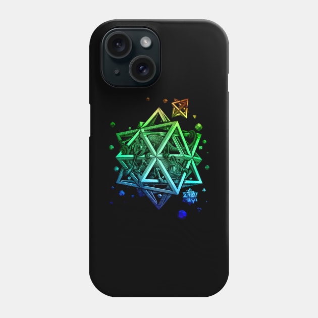 Reptile on the polyhedron gradient color Phone Case by Dürer Design