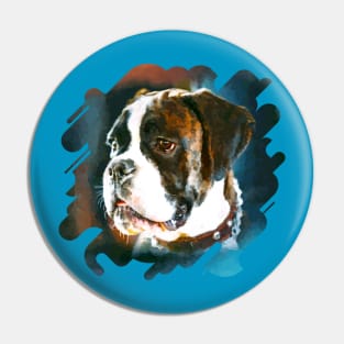 Boxer dog Portrait Pin