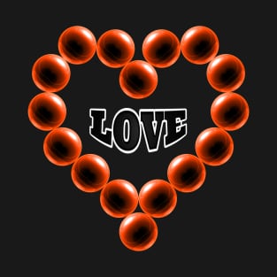 Love Heart in Orange Color T-Shirt