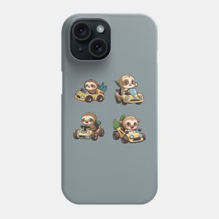 Cute Sloths driving cars - Stickers Pack Phone Case