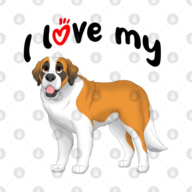 I Love My Saint Bernard Dog by millersye