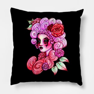 Pink Rose Curls Lady Pillow