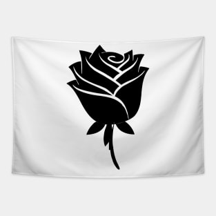 Elegant Noir - Black Rose Flower Tapestry