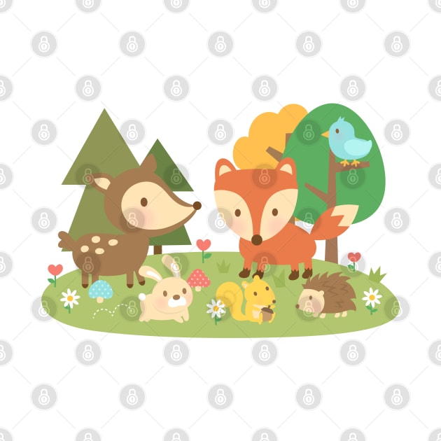 Cute Woodland Animals For Kids by rustydoodle